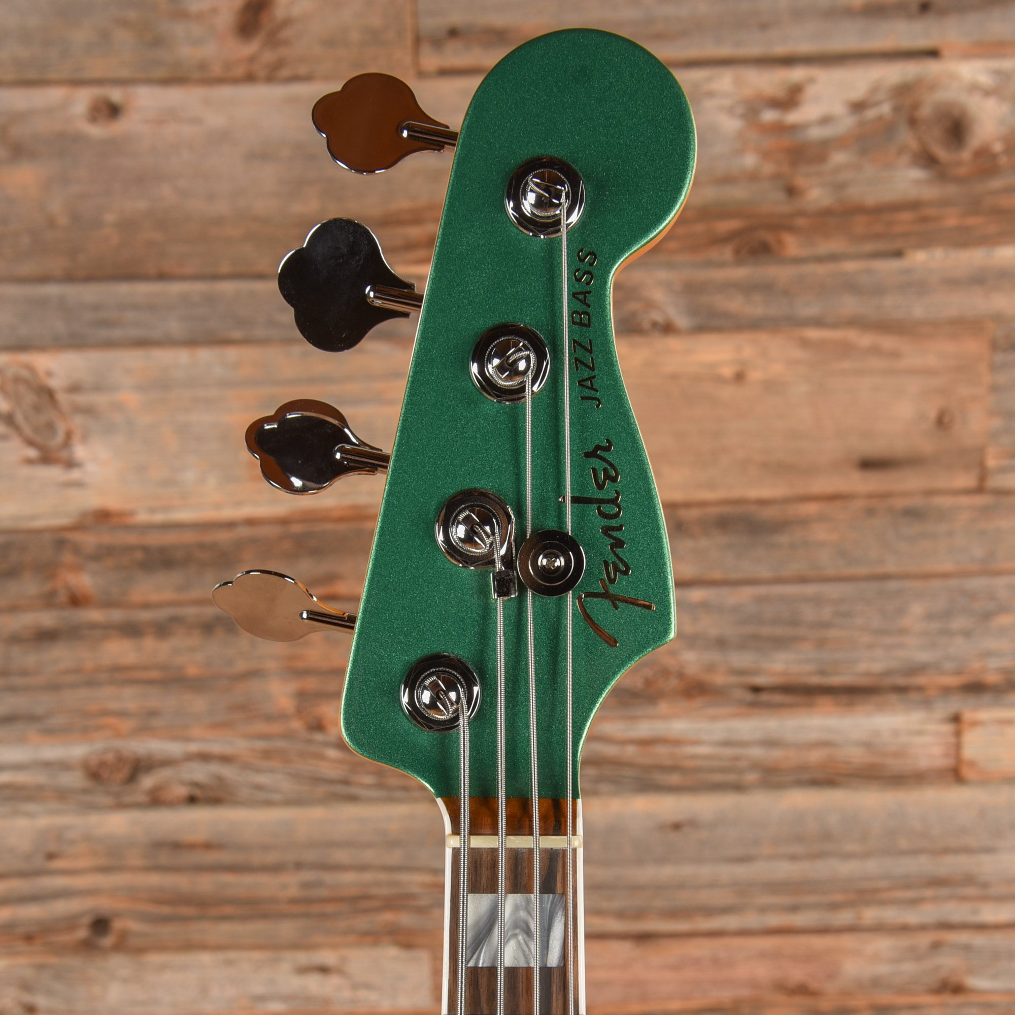 Fender American Ultra Jazz Bass Mystic Pine Green w/Ebony Fingerboard, Anodized Gold Pickguard, & Matching Headcap