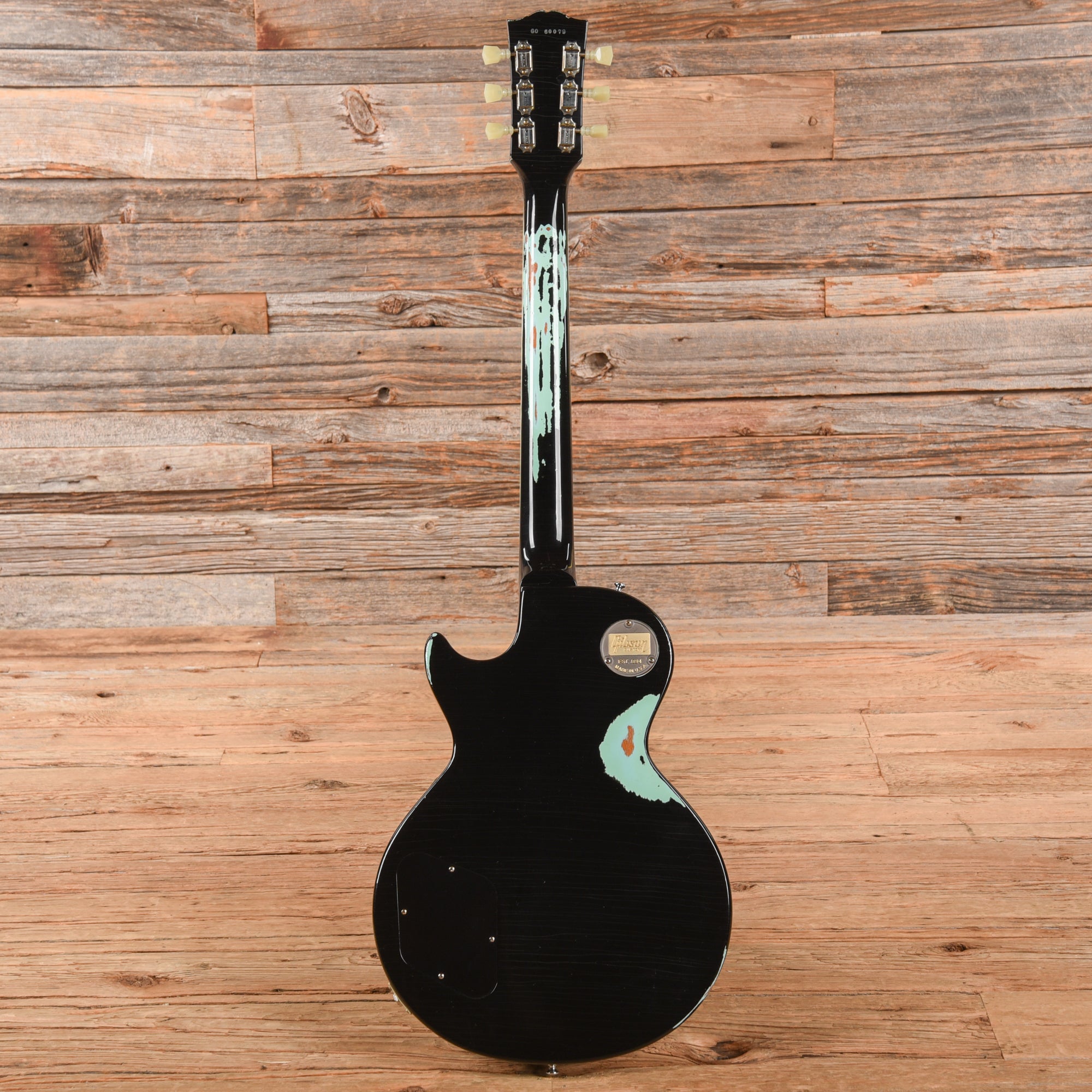 Gibson Custom Painted Over Series '60 Les Paul Standard Reissue Ebony Over Kerry Green 2016
