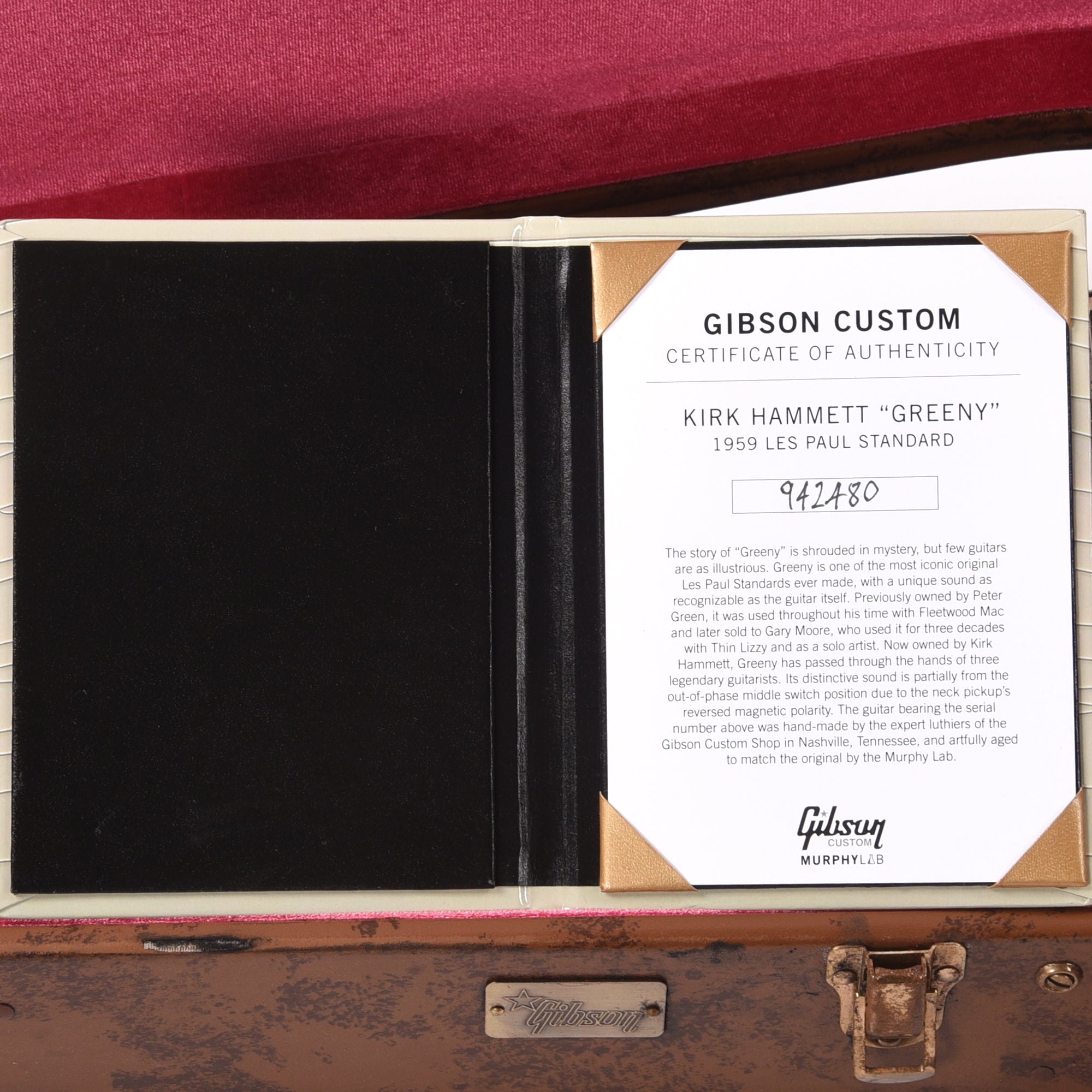Gibson Custom Shop Murphy Lab Replica Kirk Hammett 1959 Les Paul Standard 
