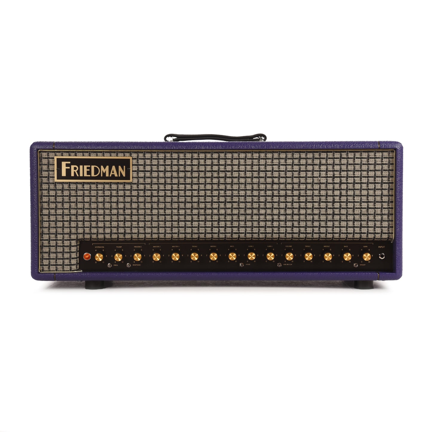 Friedman BE-100 Deluxe 3-Channel EL34 100W Head Purple Elephant w/ Aged British Style Large Check Grille