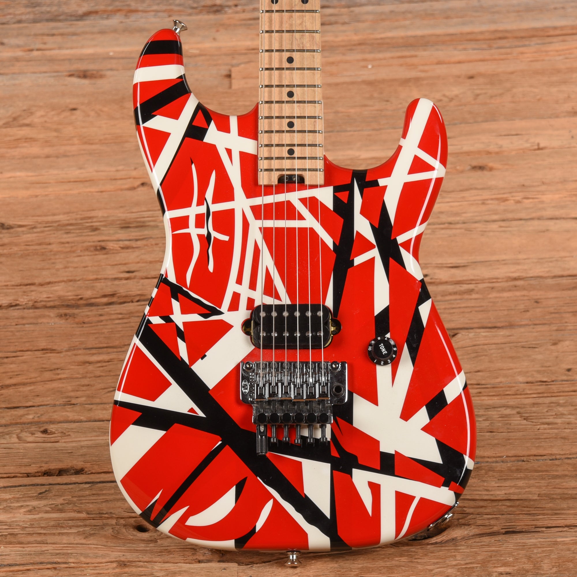 EVH Striped Series Red with Black and White Stripes 2014