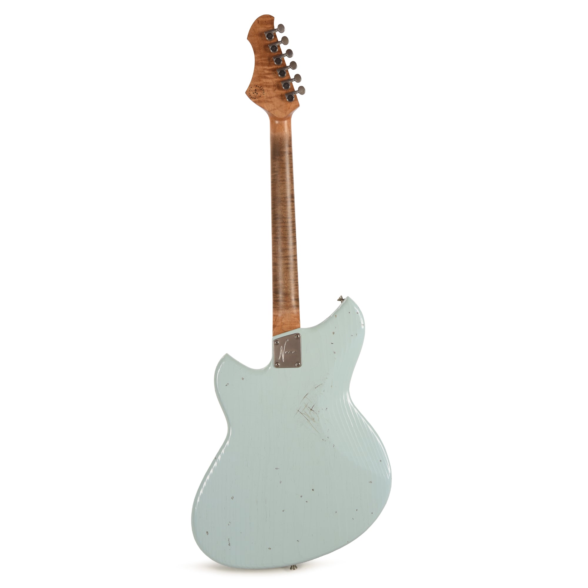 Novo Serus J Light Distress Sonic Blue w/Figured Maple Neck & Fralin P-90s