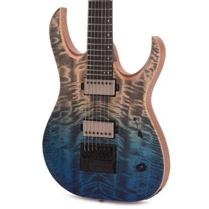Mayones Duvell Elite 4Ever 7-String 4A Curly Poplar/Mahogany Jeans Black Blue Horizon