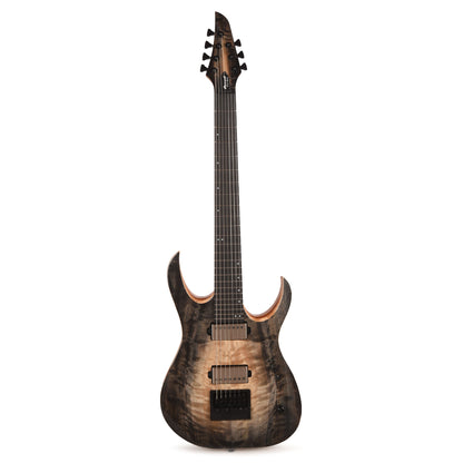 Mayones Duvell Elite 4Ever 7 AAA Curly Poplar Natural Fade Black Burst