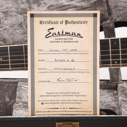Eastman AC330 12-String Spruce/Mahogany Sunburst Truetone Gloss w/L.R. Baggs