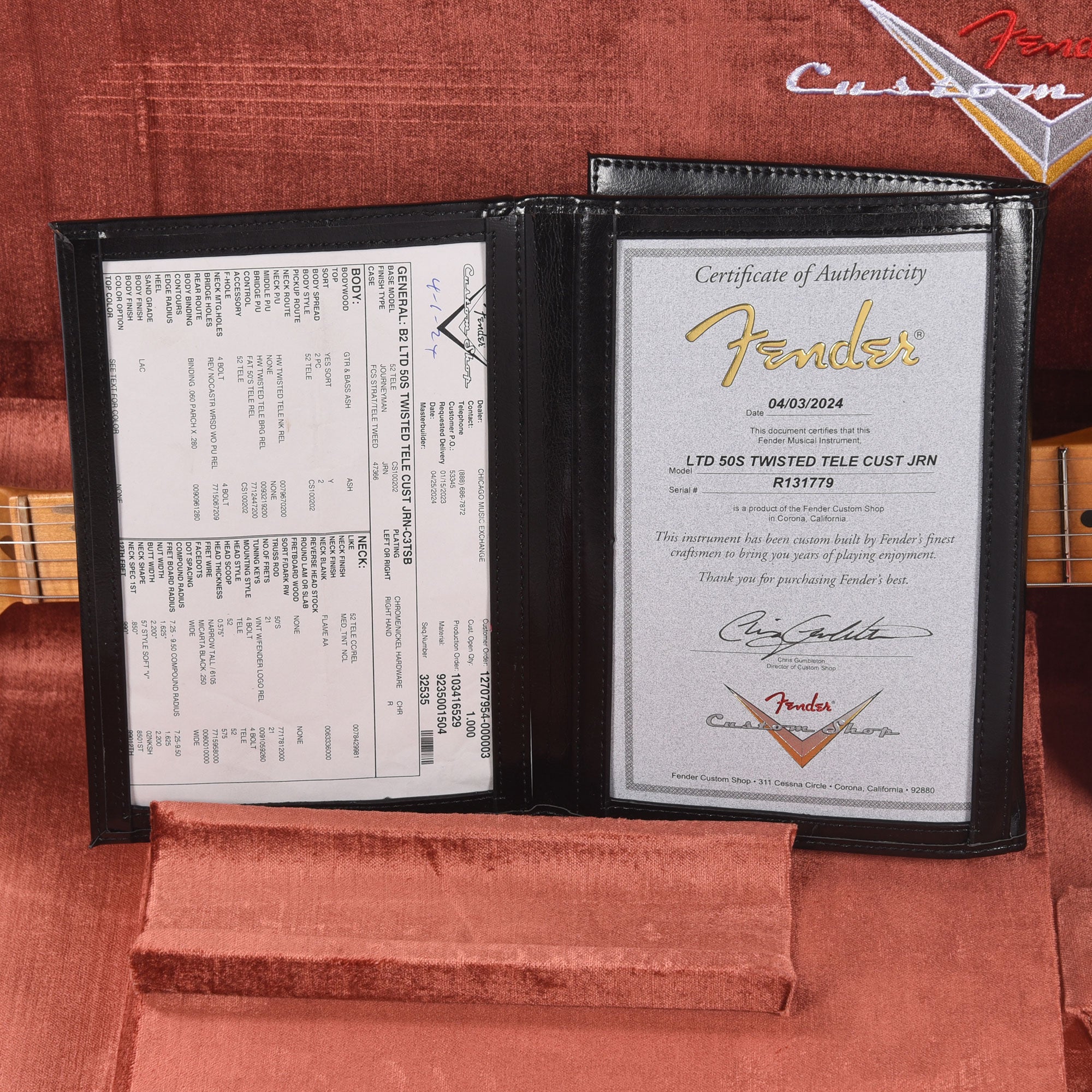 Fender Custom Shop Limited Edition '50s Twisted Tele Custom Journeyman Relic Chocolate 3-Color Sunburst