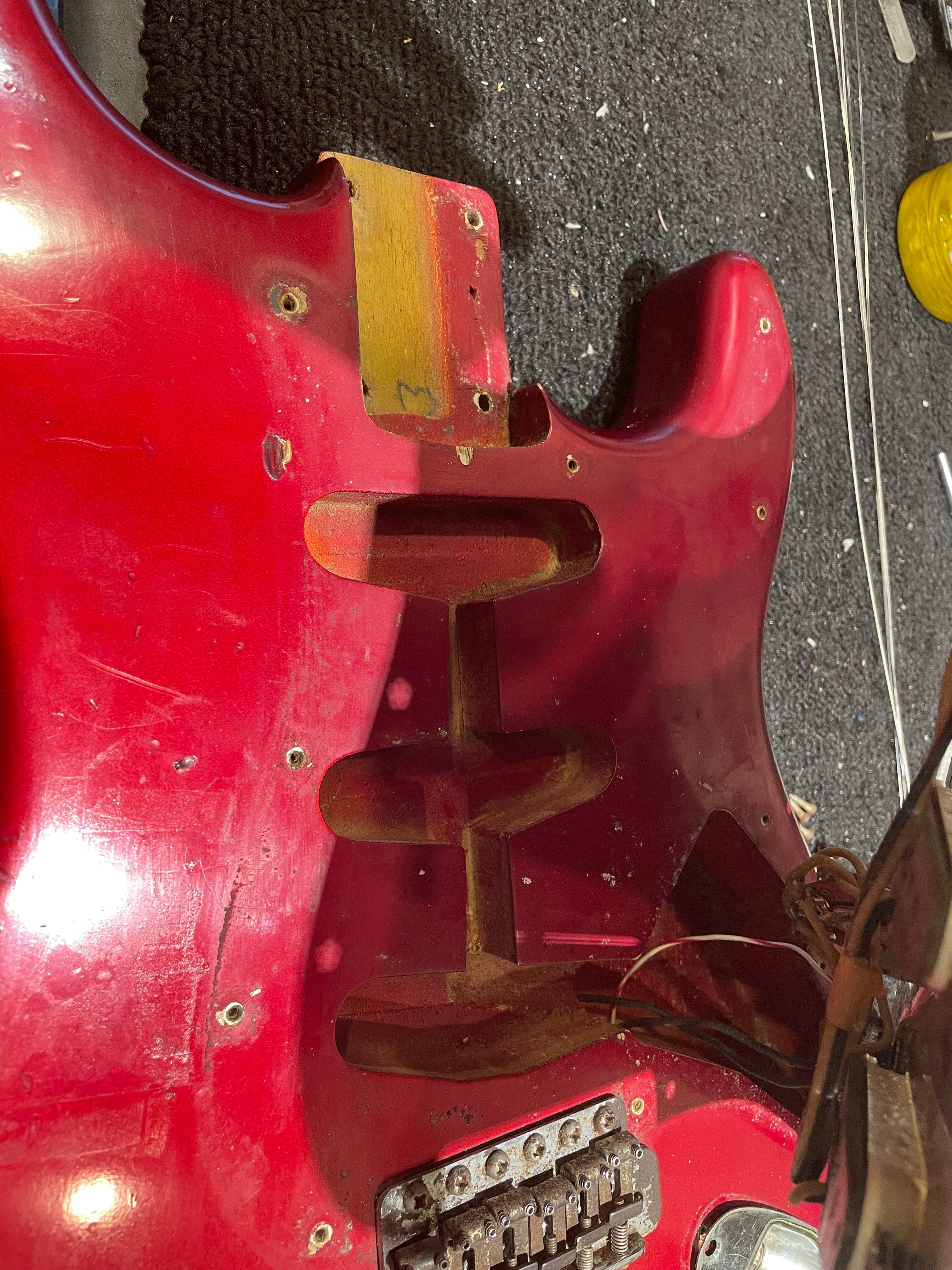 Fender Stratocaster 1964 Body and 1967 Maple Cap Lefty Neck Candy Apple Red 1960s