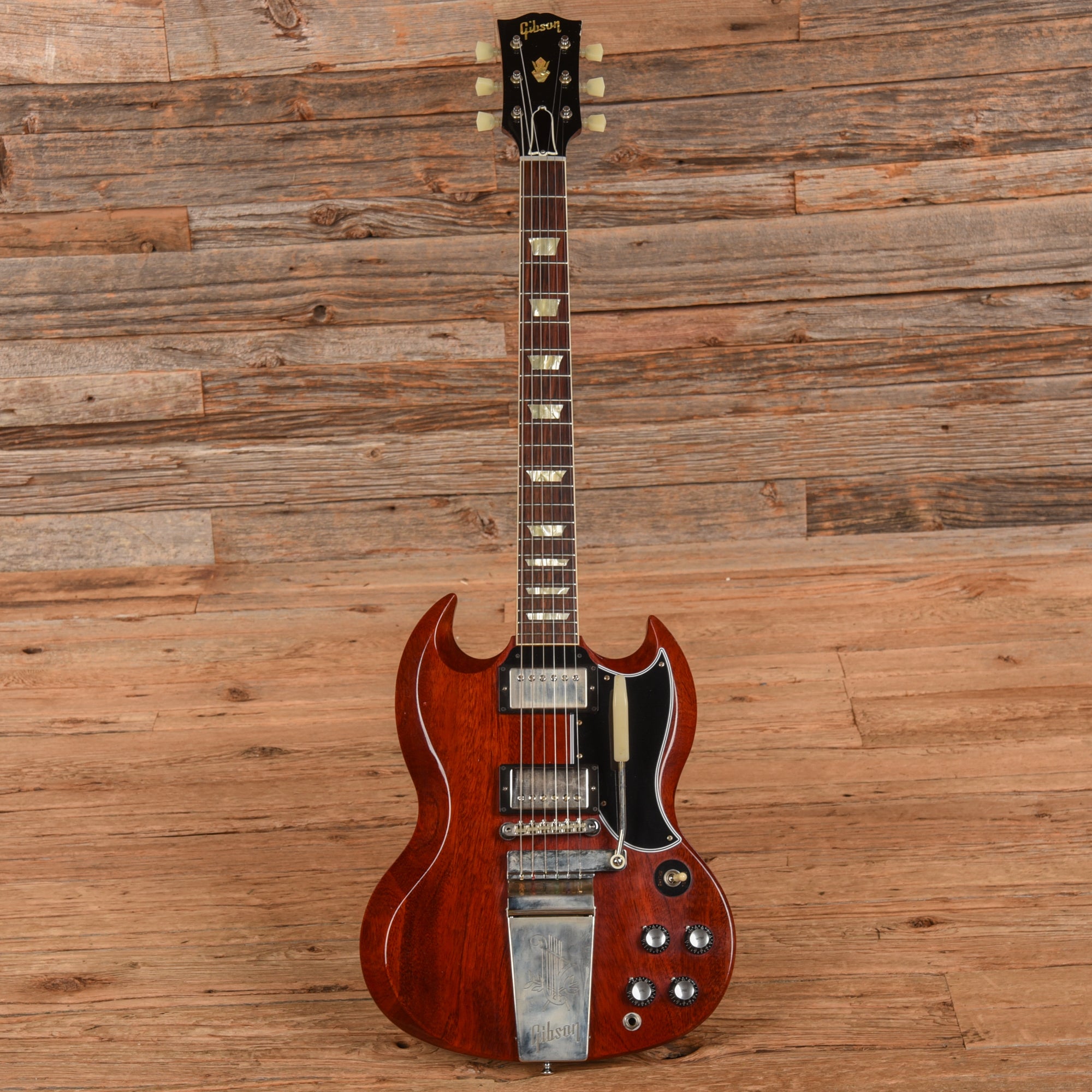 Gibson Custom Murphy Lab 1964 SG Standard Reissue With Maestro Ultra Light Aged Cherry Red 2023