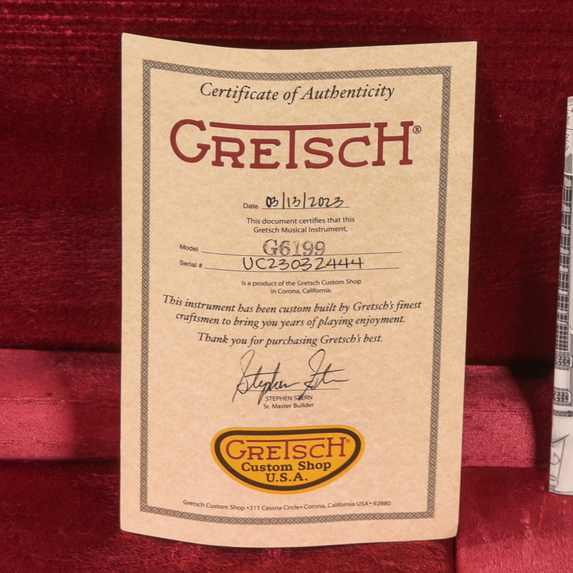 Gretsch Custom Shop Stephen Stern Masterbuilt Caddy Bo Relic White 2023