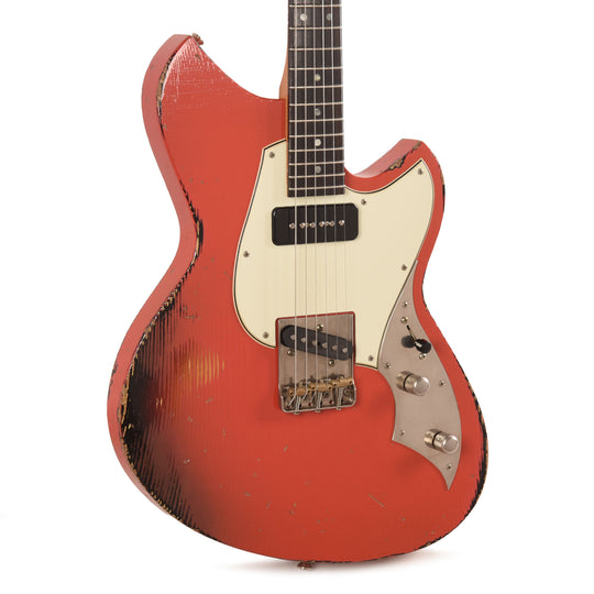 Novo Dealer Limited Serus T Fiesta Red over '64 3-Tone Burst Medium Distress  w/Fralin High Output Tele Pickups