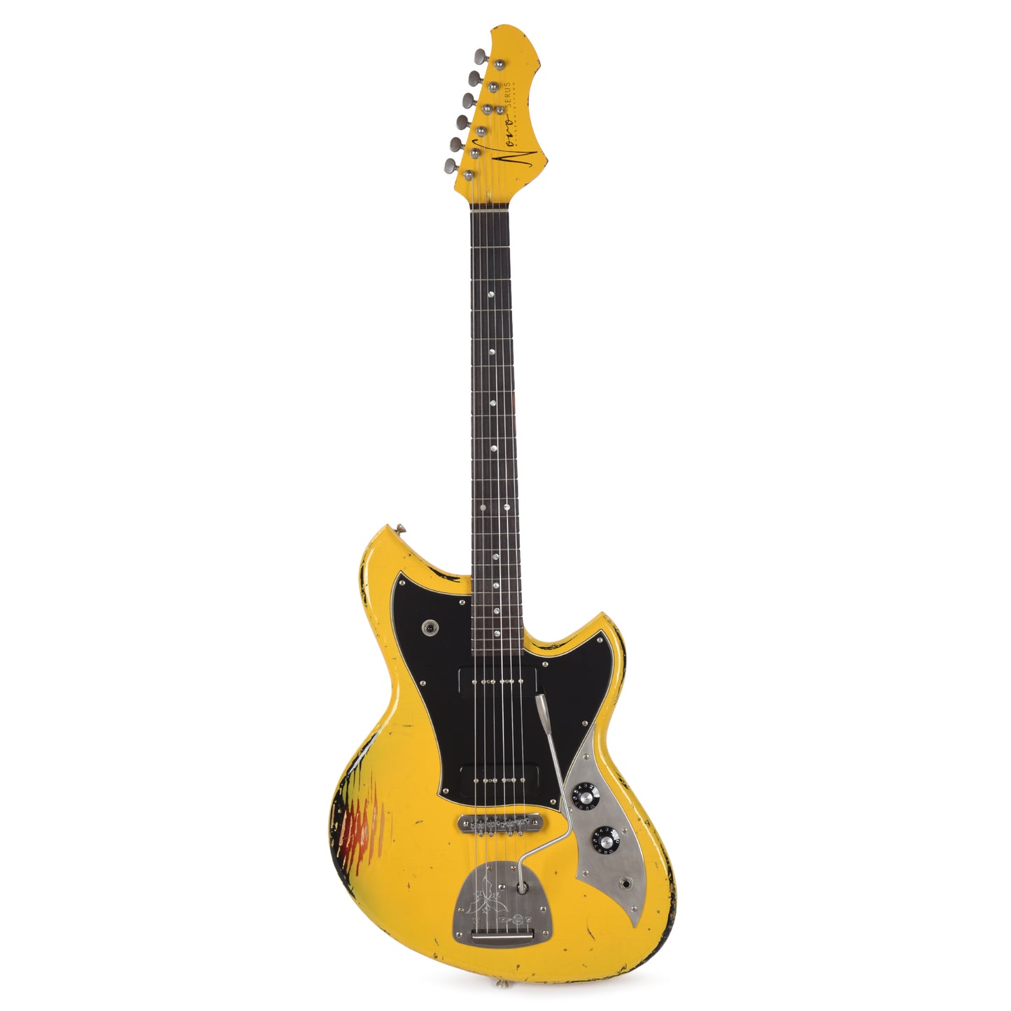 Novo Dealer Limited Nucleus Serus J Vandalism Yellow Over '64 3-Tone Burst Medium Distress