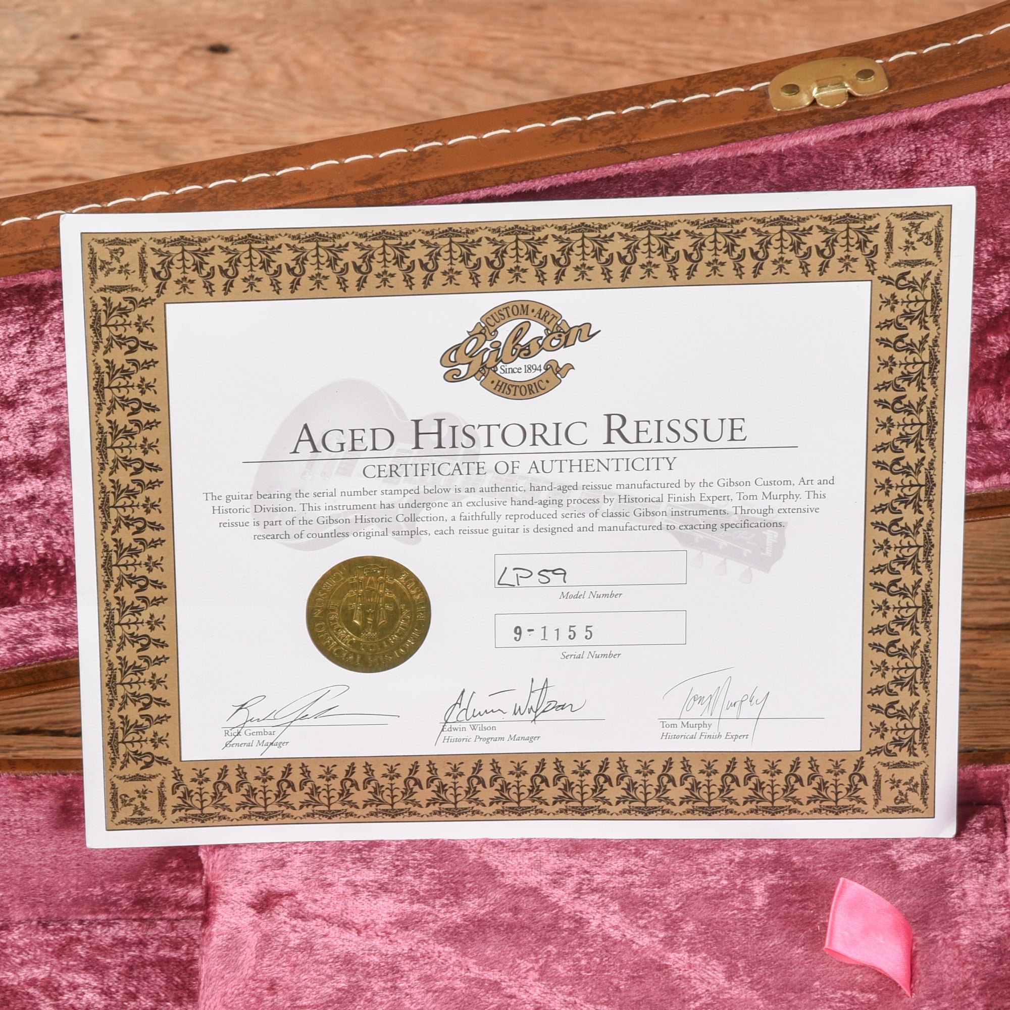 Gibson Custom Historic Tom Murphy Aged '59 Les Paul Standard Cherry Sunburst 2001