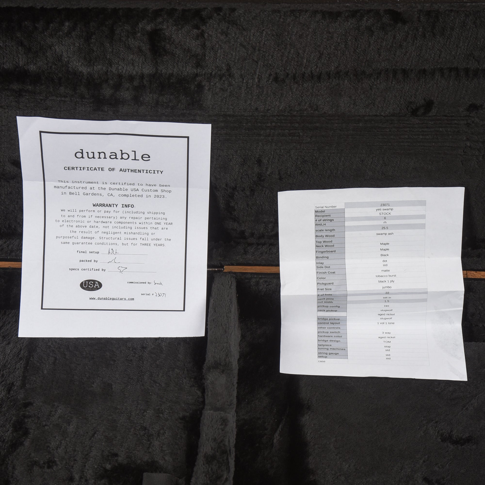 Dunable USA Yeti Satin Tobacco Burst