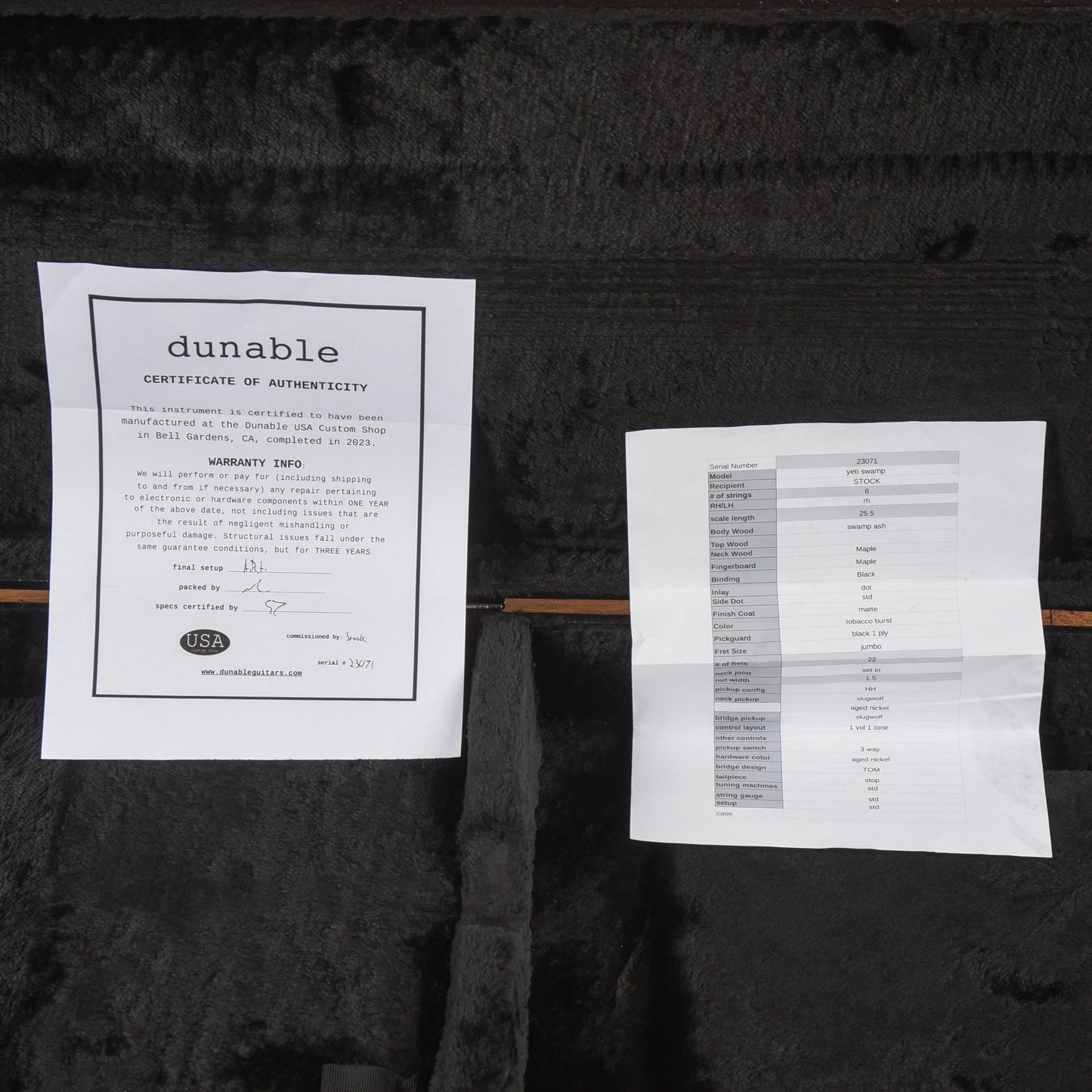 Dunable USA Yeti Satin Tobacco Burst