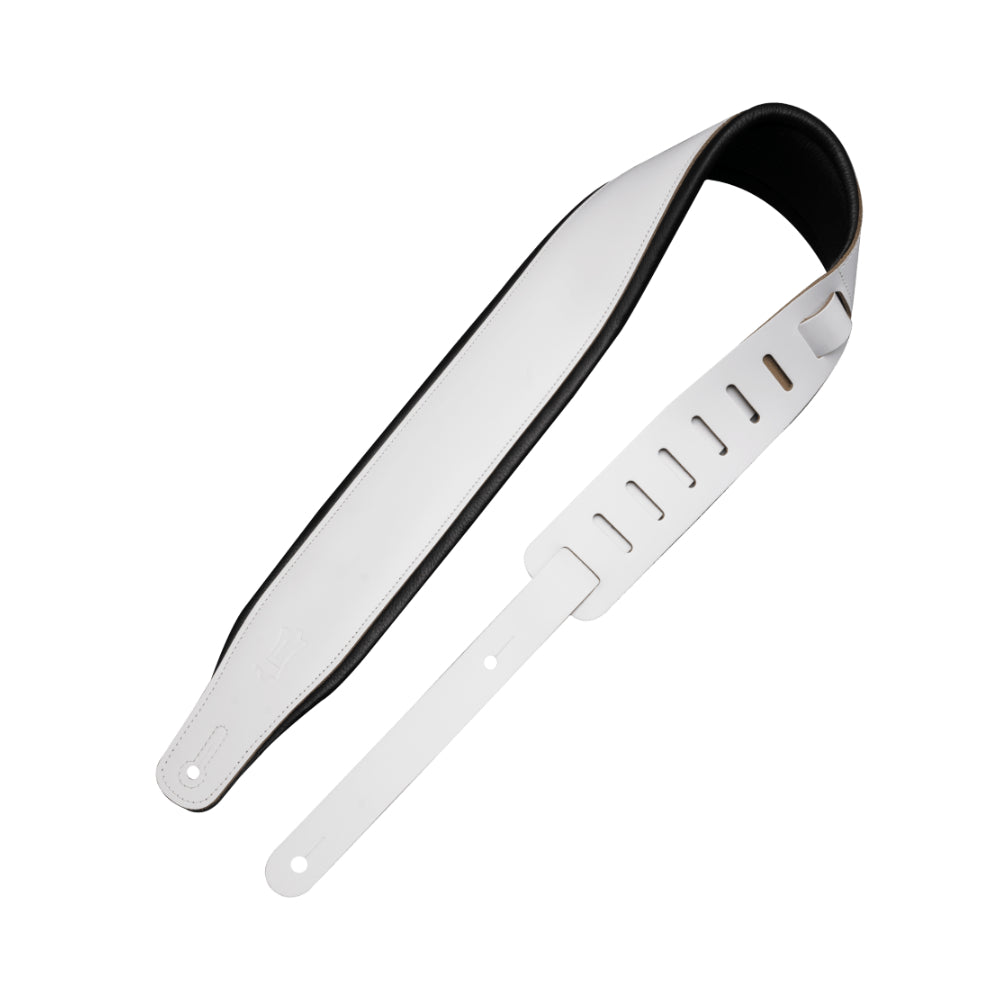 Levy's Amped Leather Series 3" Wide Top Grain Leather Guitar Strap Panda