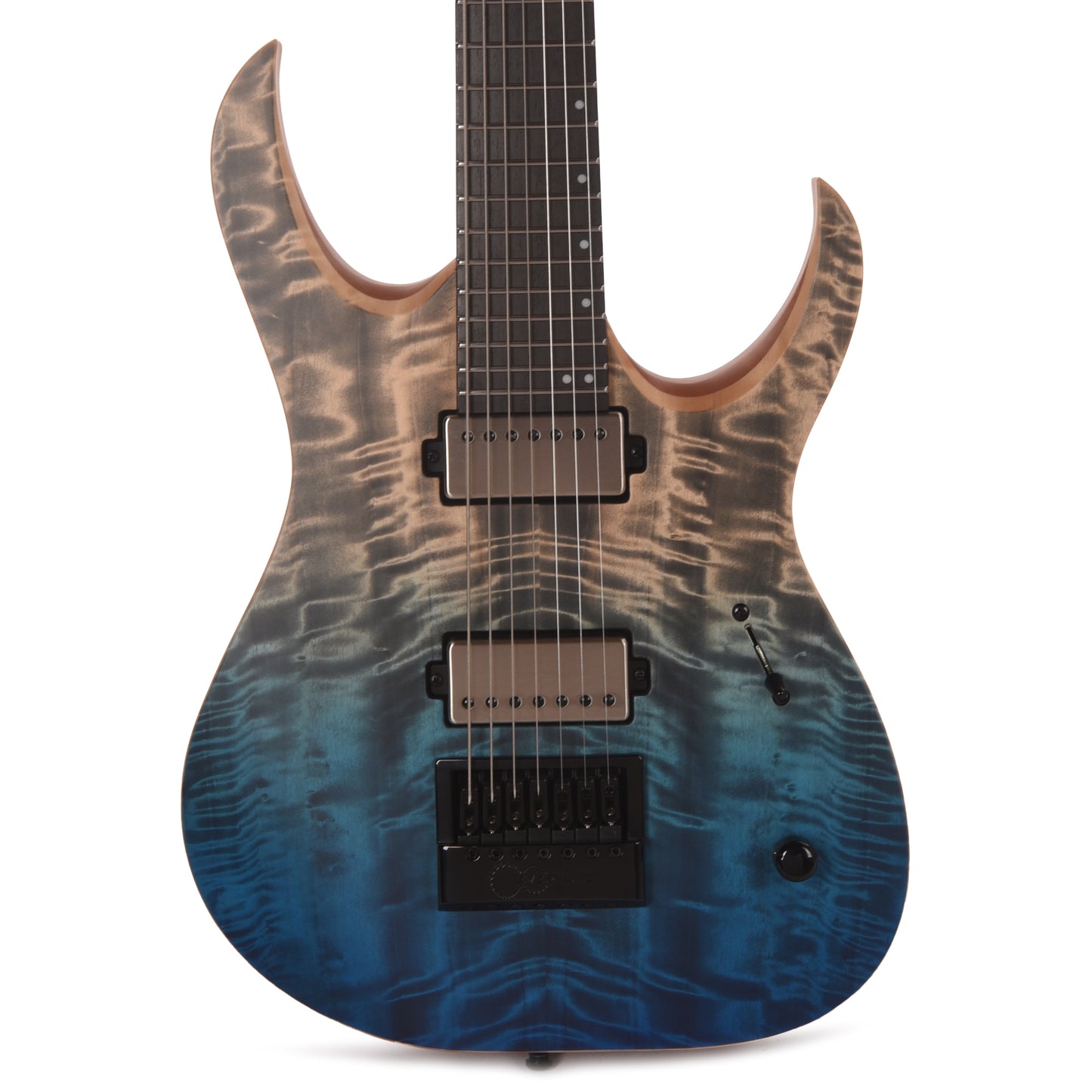 Mayones Duvell Elite 4Ever 7-String 4A Curly Poplar/Mahogany Jeans Black Blue Horizon
