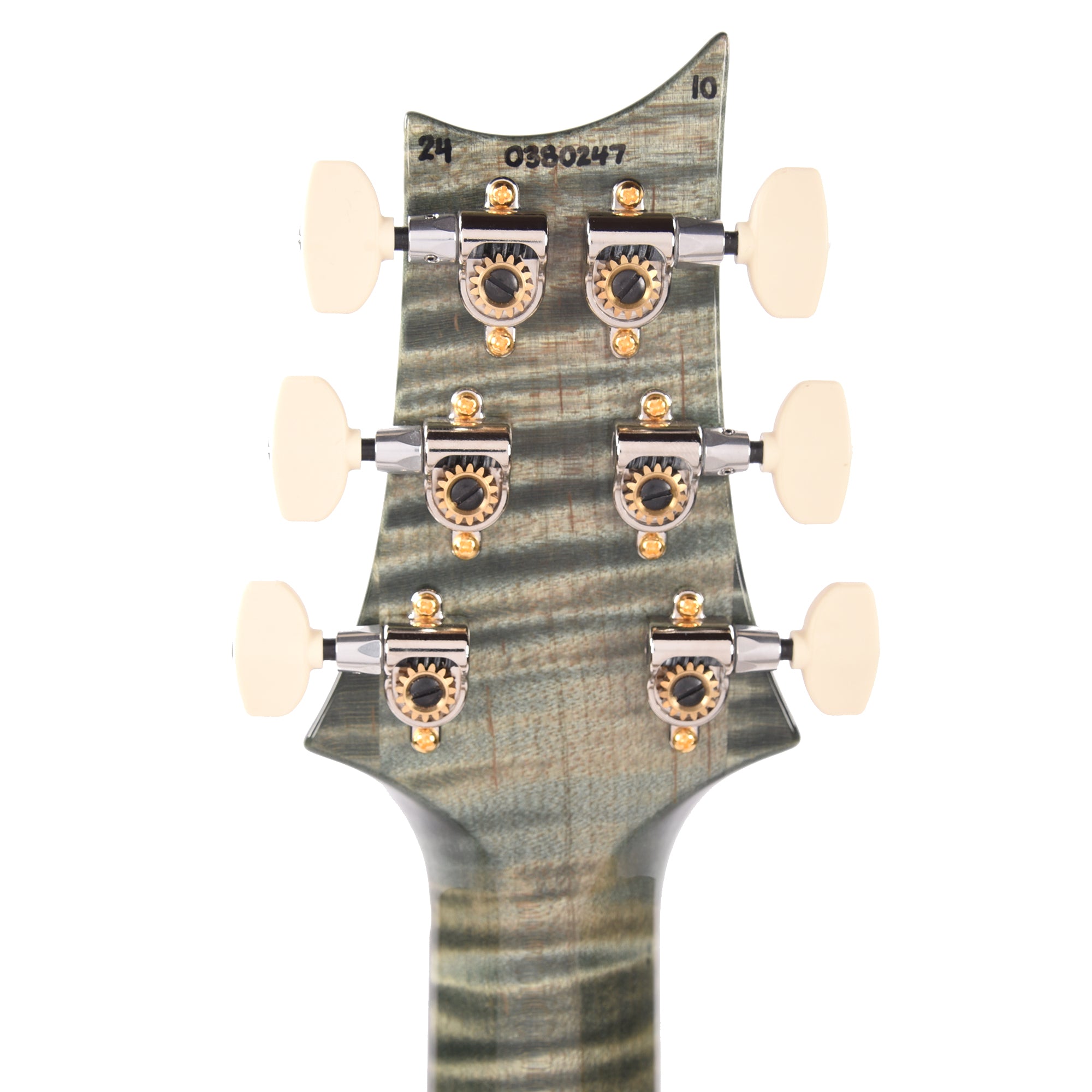 PRS Wood Library Custom 24 Fat Back 10-Top Flame Trampas Green w/Figured Stained Neck & African Blackwood Fingerboard
