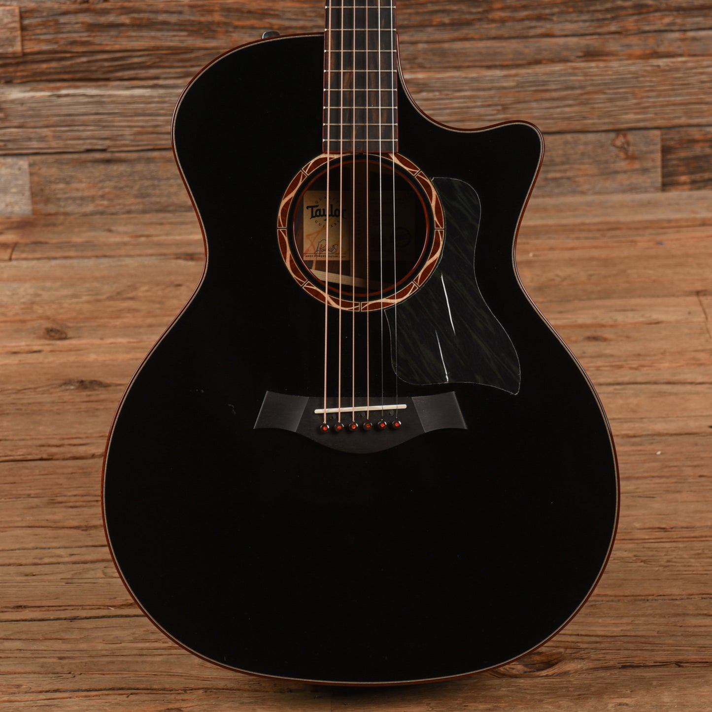 Taylor Custom Grand Auditorium Torrefied Sitka/Cocobolo Black Top ES2 w/Bloodwood Binding
