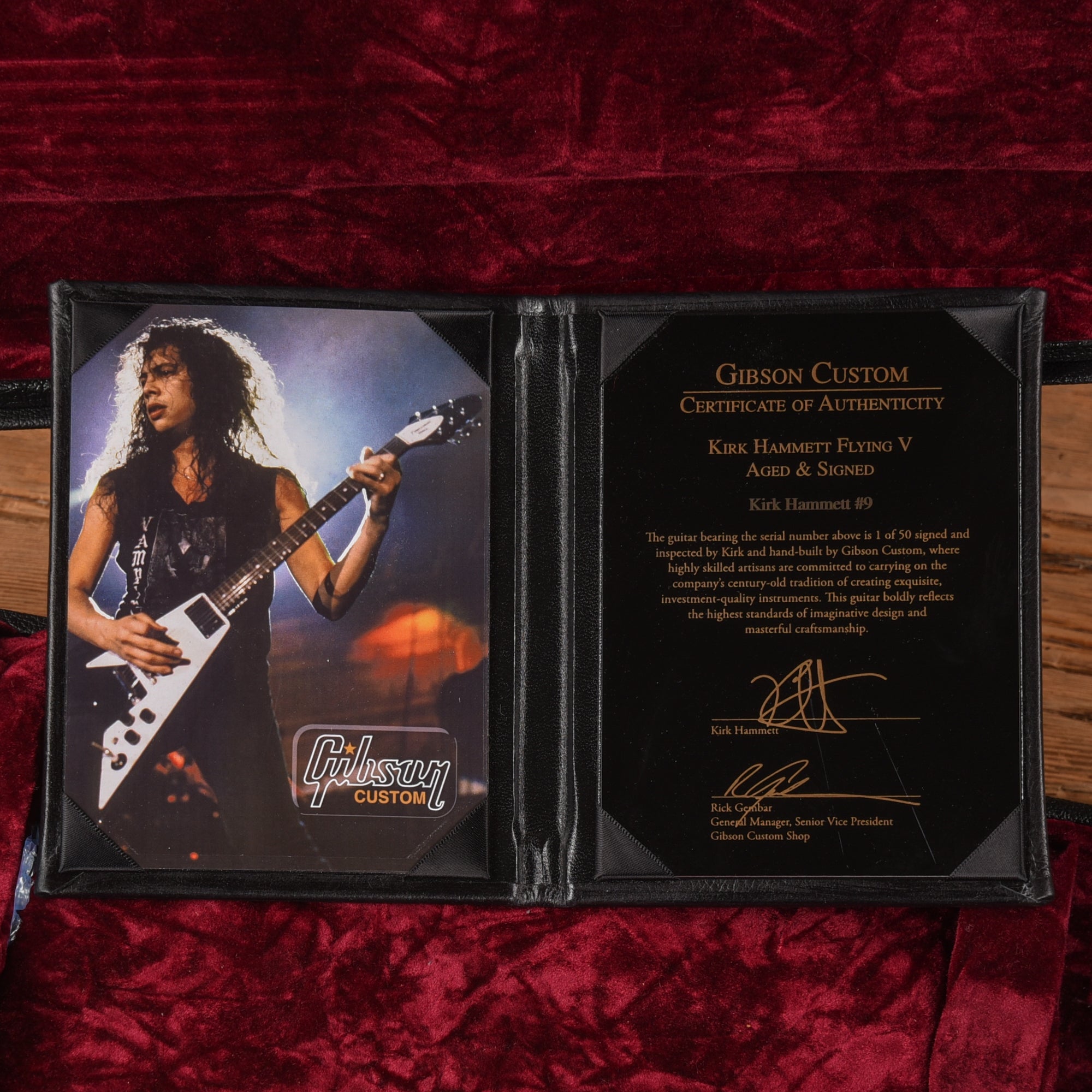 Gibson Custom Kirk Hammett Signature Flying V Aged and Signed Ebony 2012