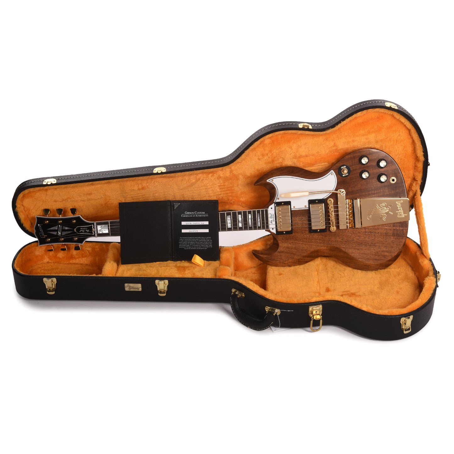 Gibson Custom Shop 1963 SG Les Paul Custom "CME Spec" Koa Natural VOS w/Gold Hardware & Maestro Vibrola