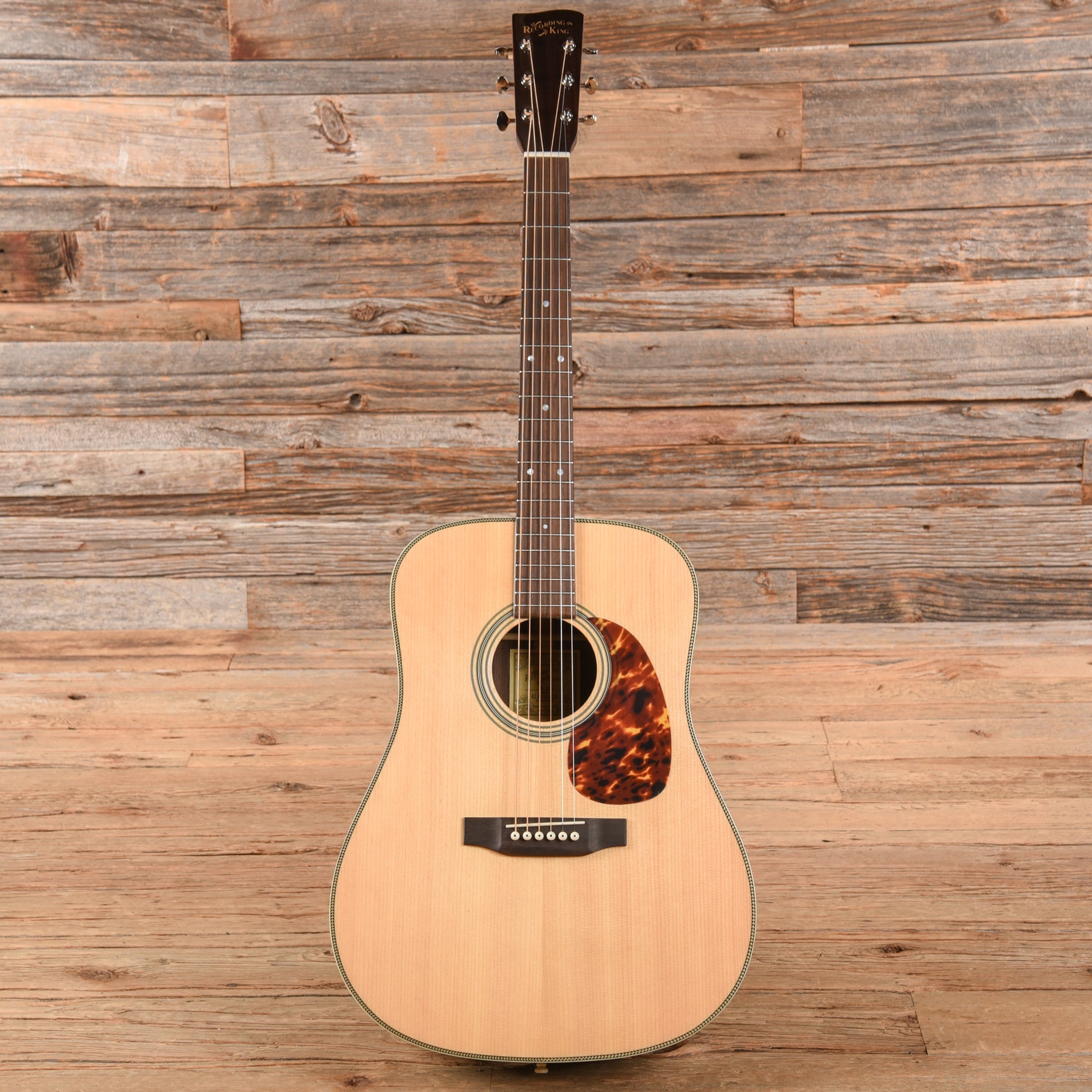 Recording King Deluxe All Solid Dreadnought Aged Adirondack Spruce/Rosewood