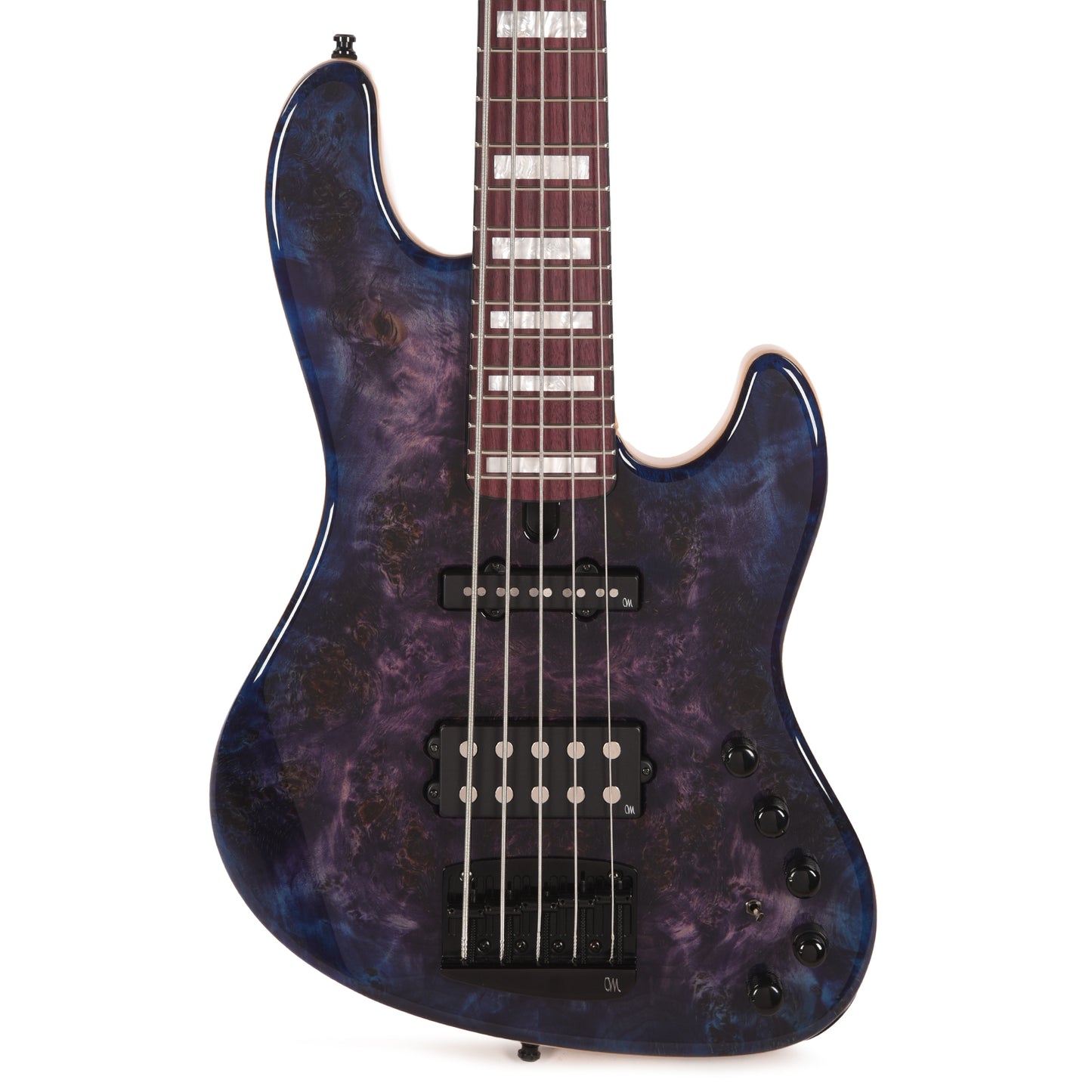 Mayones Jabba Custom 5 Eye Poplar 3A/Swamp Ash Trans Dirty Purple Blue Burst
