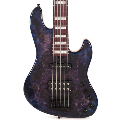 Mayones Jabba Custom 5 Eye Poplar 3A/Swamp Ash Trans Dirty Purple Blue Burst