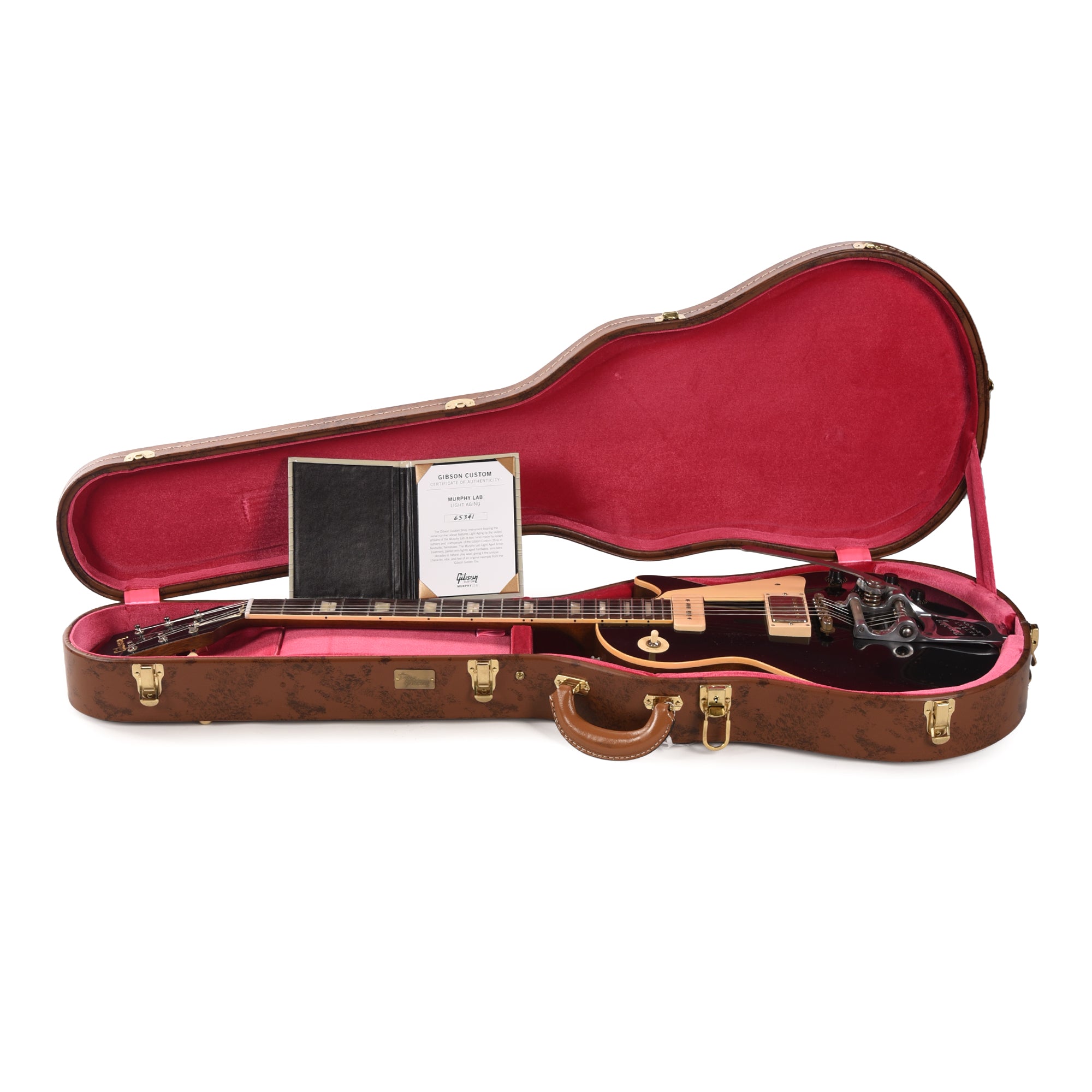 Gibson Custom Shop 1956 Les Paul Standard Ebony Top Murphy Lab Light Aged w/Bigsby B7
