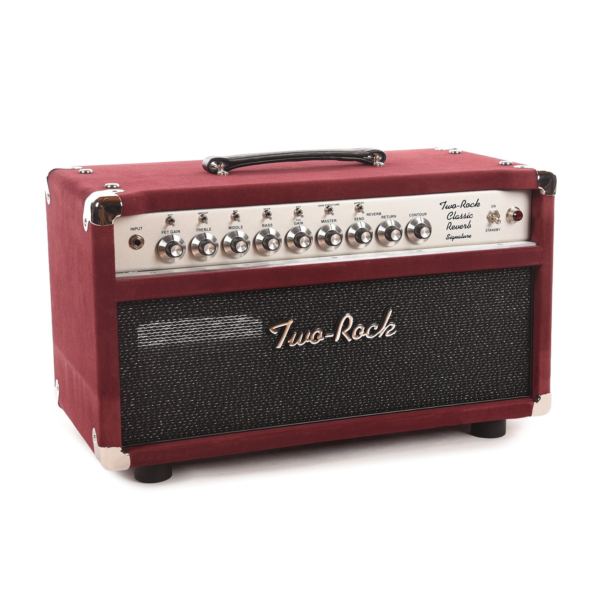 Two Rock Classic Reverb Signature 100/50W Head Burgundy Suede w/ Sparkle Matrix Grill