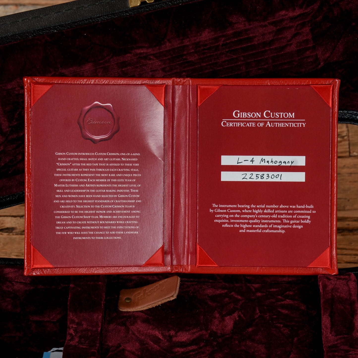 Gibson Custom Shop Crimson L-4 CES Mahogany Sunburst 2023