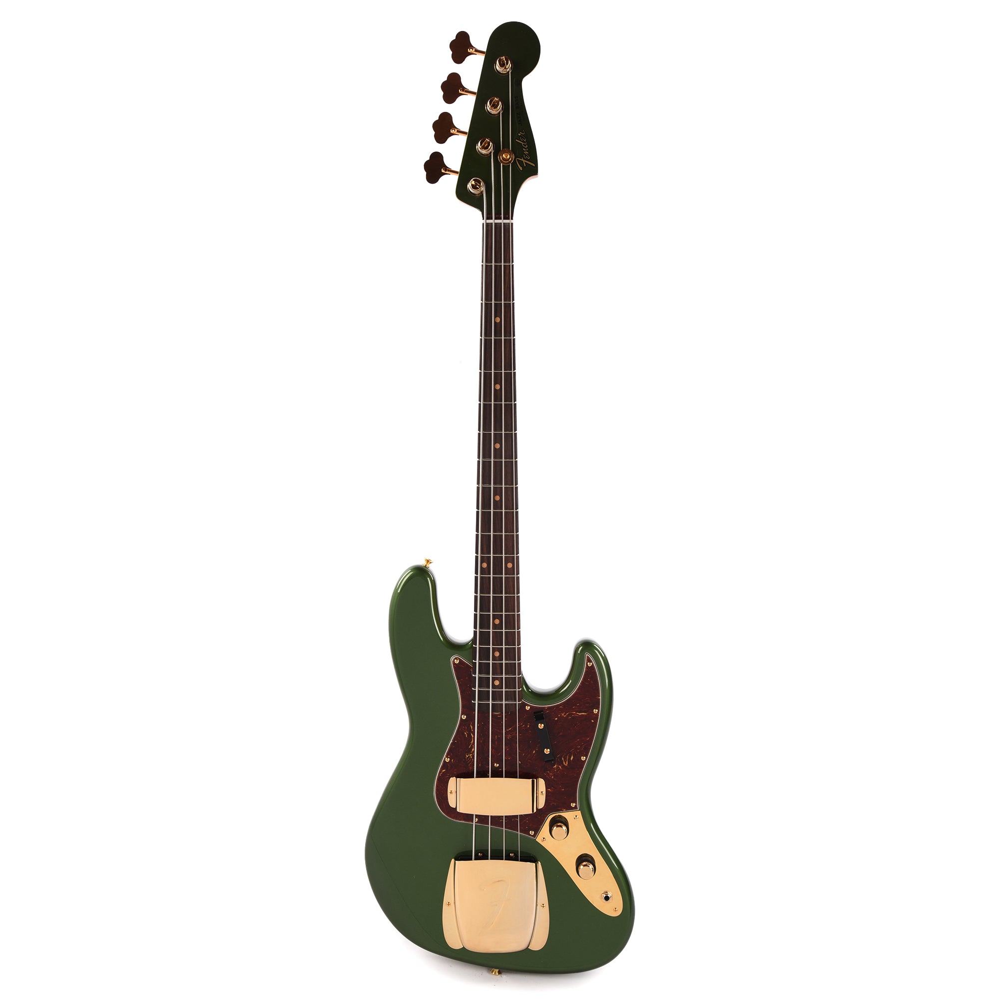 Fender Custom Shop 1960 Jazz Bass NOS Cadillac Green w/Painted Headcap, AAA Flame Maple Neck, & Gold Hardware