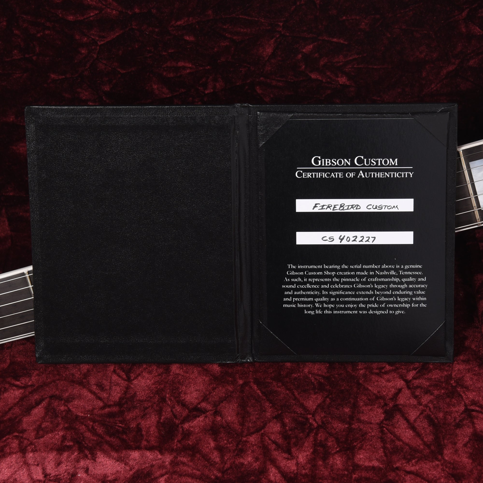 Gibson Custom Shop Firebird Custom Ebony Gloss w/Ebony Fingerboard