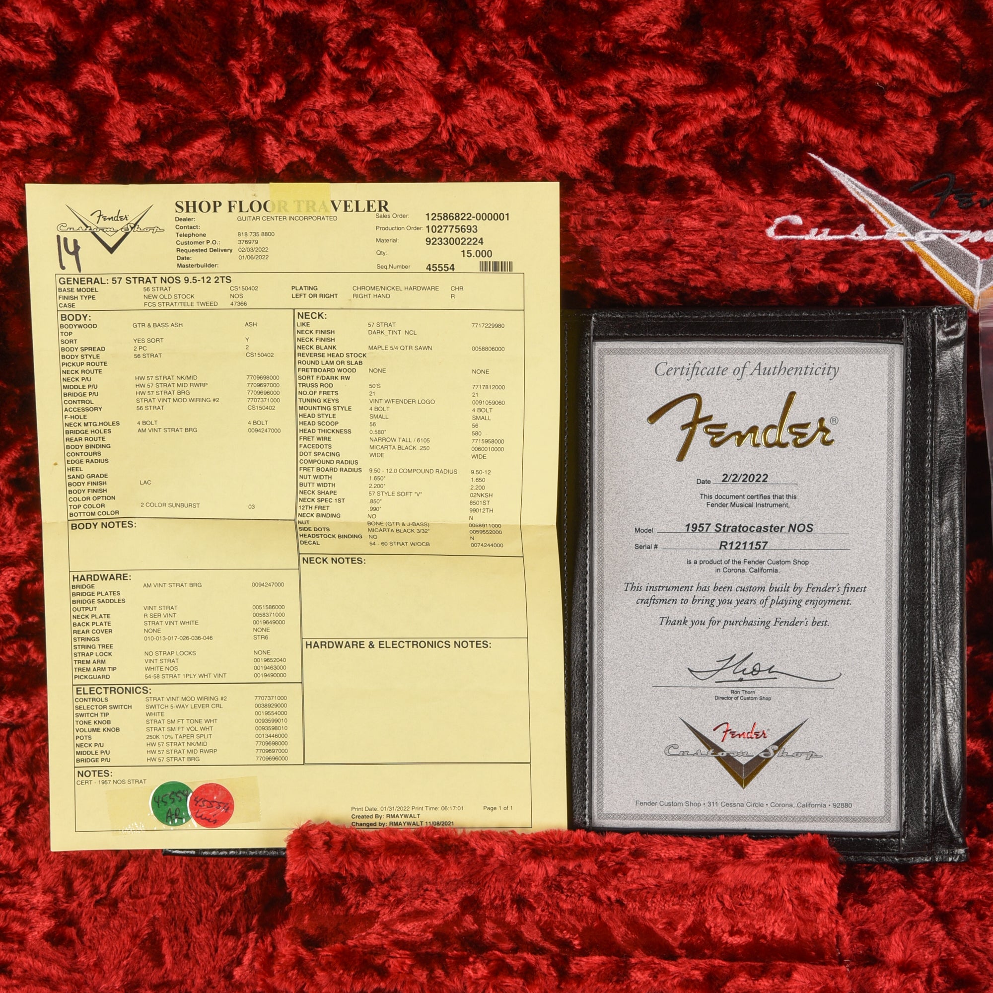 Fender Custom Shop '57 Stratocaster NOS 2-Tone Sunburst 2022