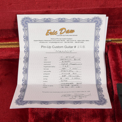 Pin-Up Custom Guitars T-Style "Nancy" Lake Placid Blue Aged 2024