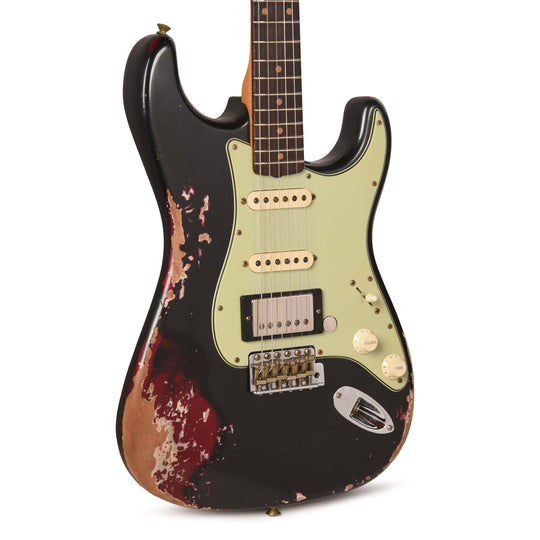 Fender Custom Shop Limited Edition '59 Stratocaster HSS Black Pearl over Midnight Wine Heavy Relic w/Seymour Duncan '59 Humbucker