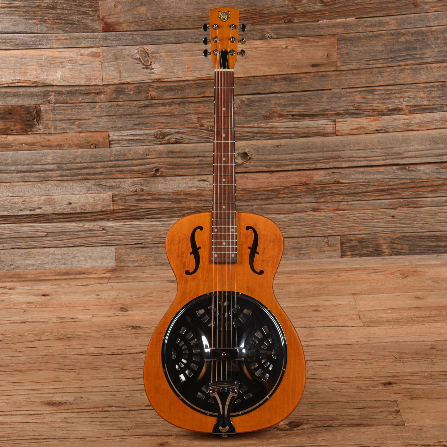 Dobro Hound Dog Round Neck Resonator Vintage Brown