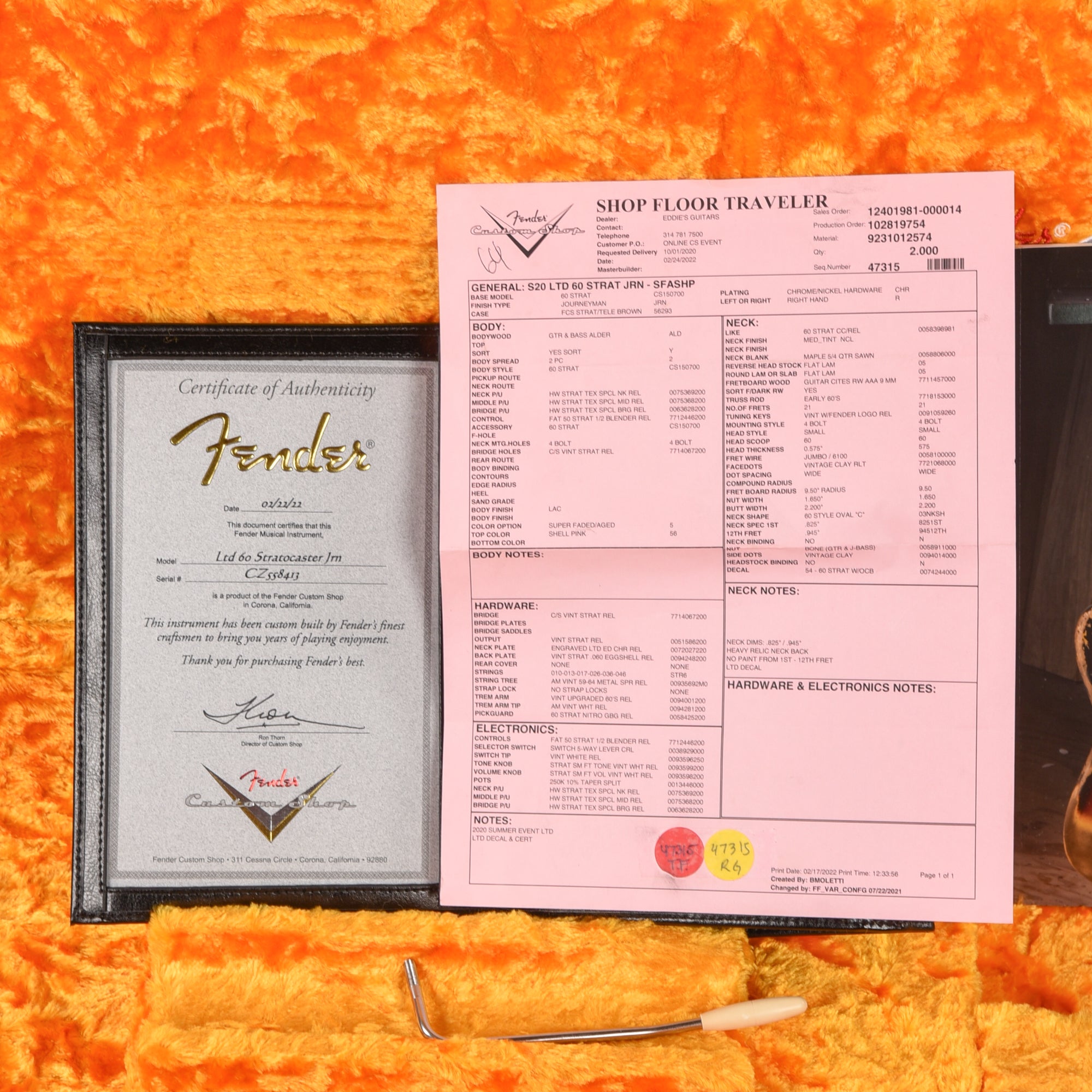 Fender Custom Shop '60 Stratocaster Journeyman Relic Shell Pink 2022