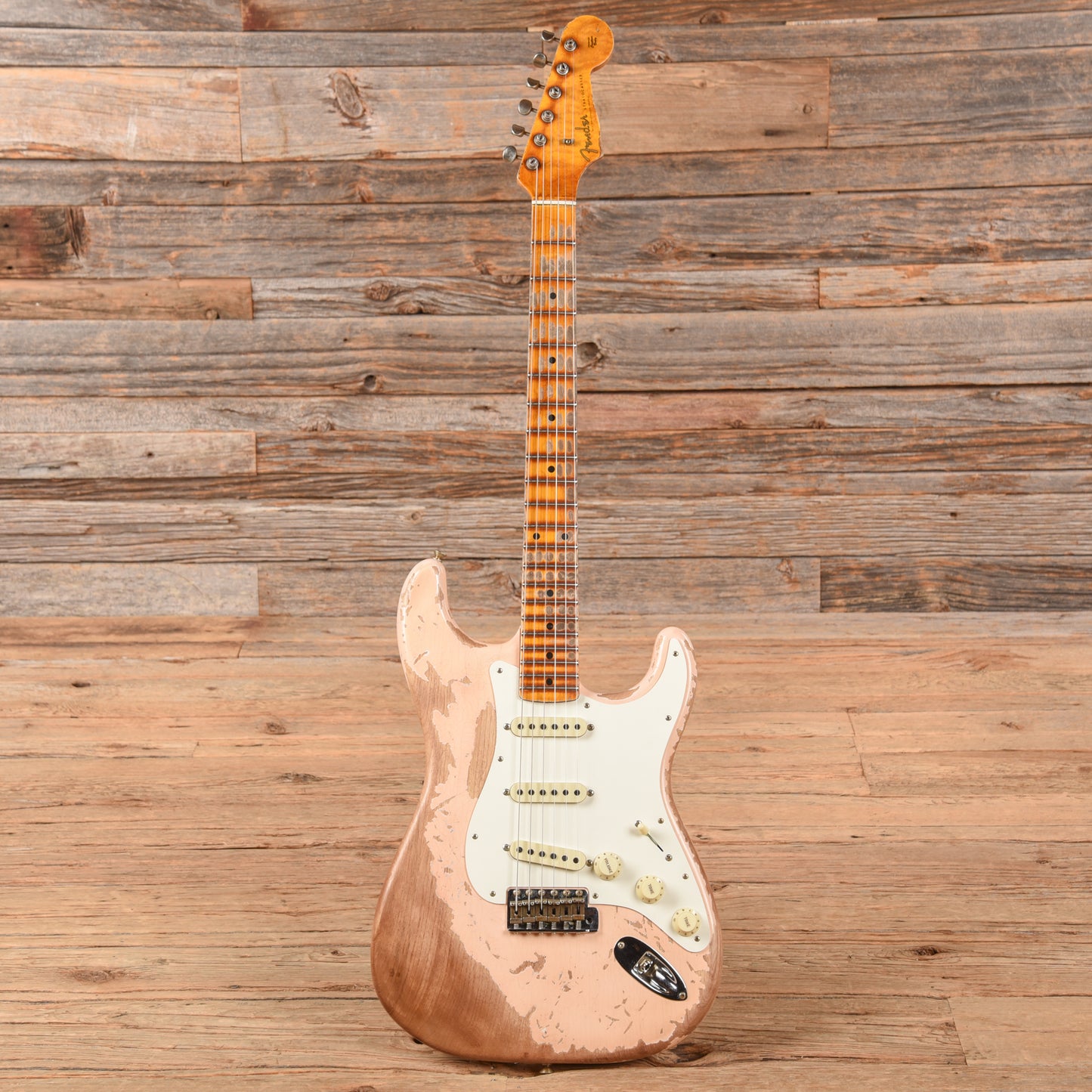 Fender Custom Shop Red Hot Stratocaster Super Heavy Relic Aged Faded Shell Pink 2023