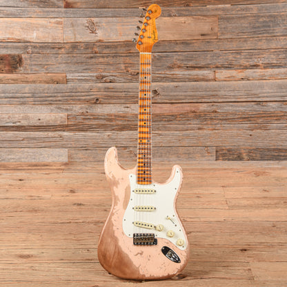 Fender Custom Shop Red Hot Stratocaster Super Heavy Relic Aged Faded Shell Pink 2023