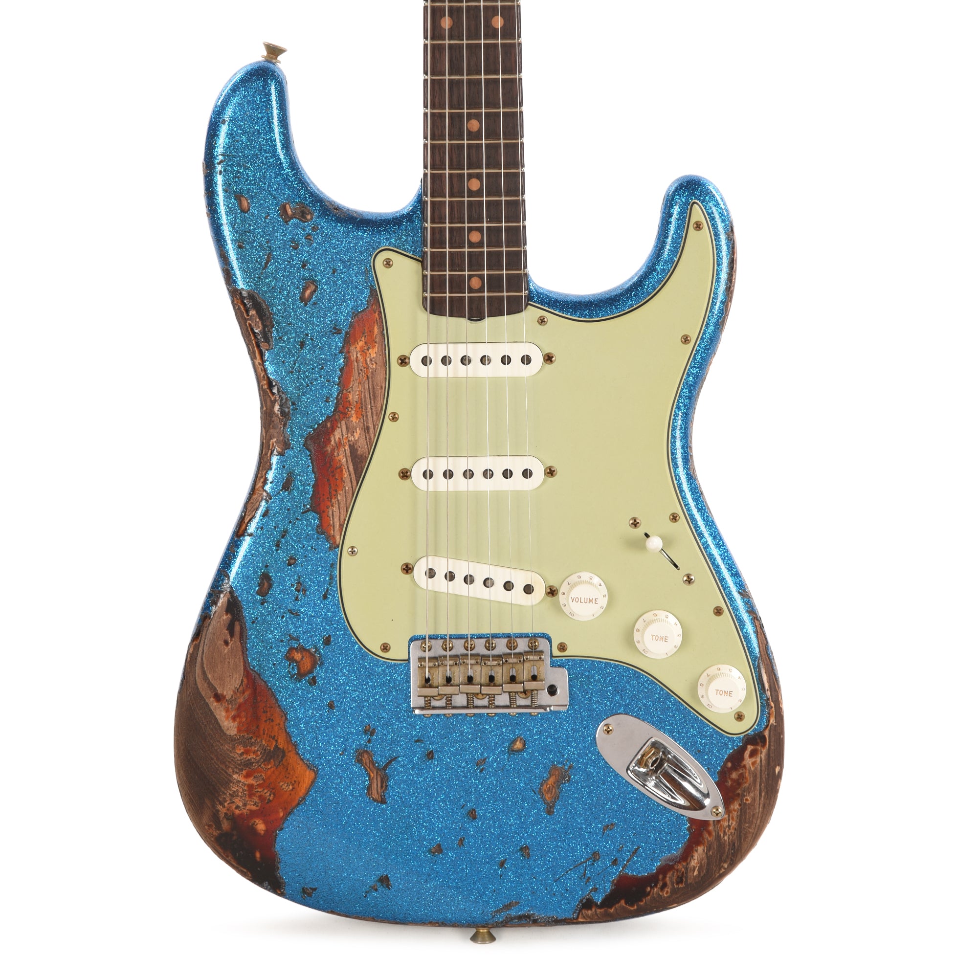 Fender Custom Shop 1961 Stratocaster Super Heavy Relic Blue Sparkle over 3-Color Sunburst