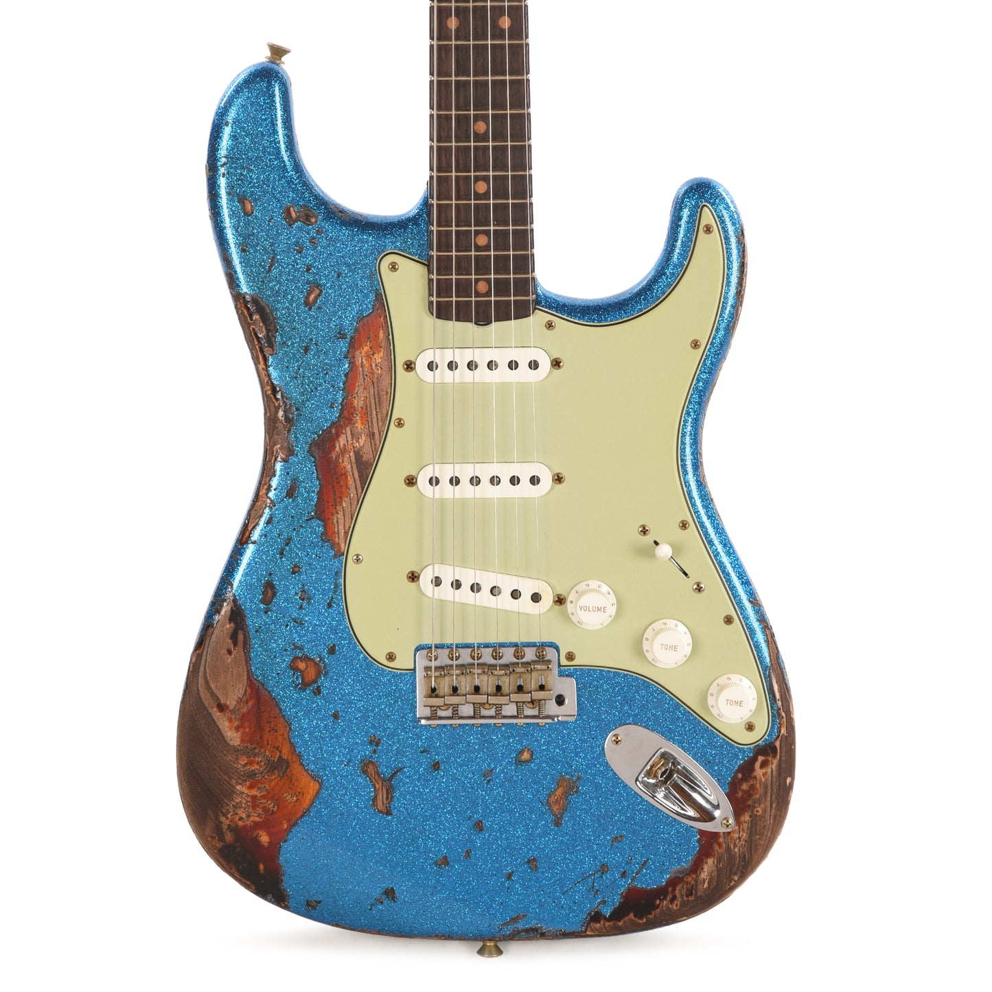 Fender Custom Shop 1961 Stratocaster Super Heavy Relic Blue Sparkle over 3-Color Sunburst