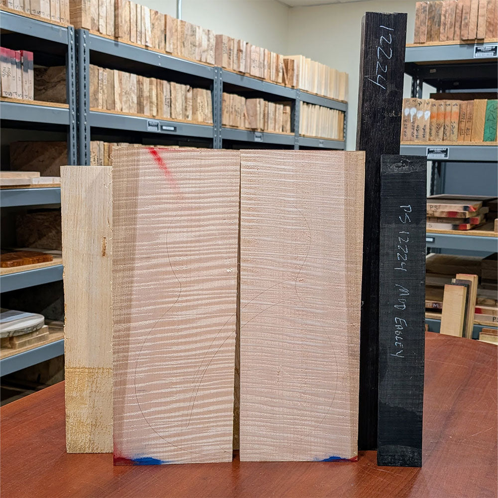 PRS Private Stock #12224 Modern Eagle V Curly Maple/Swamp Ash Blood Red Glow w/Black Wash Back & Bats in Flight Inlay