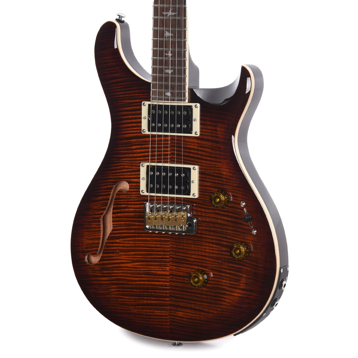 PRS SE Custom 24 Semi-Hollow Piezo Orange Tiger Smokeburst