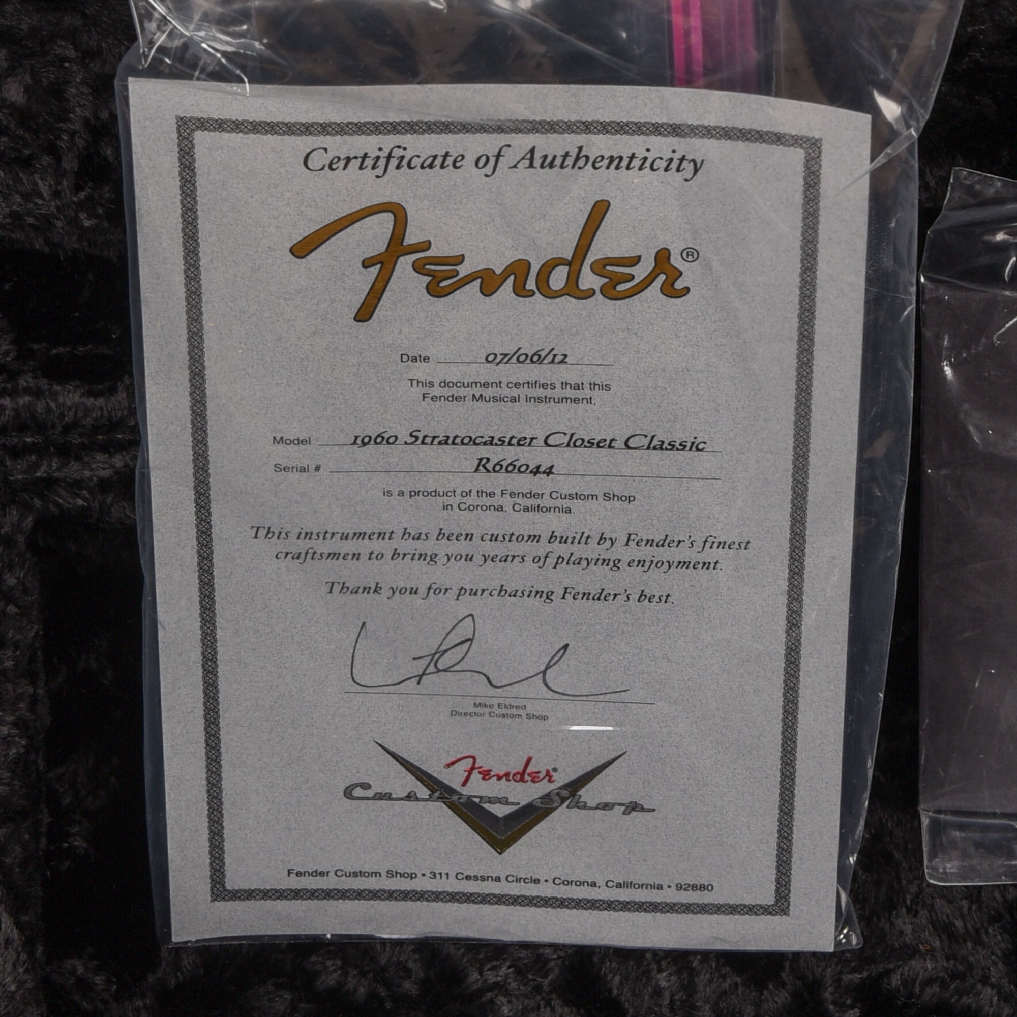 Fender Custom Shop 1960 Stratocaster Closet Classic Burgundy Mist Metallic 2012