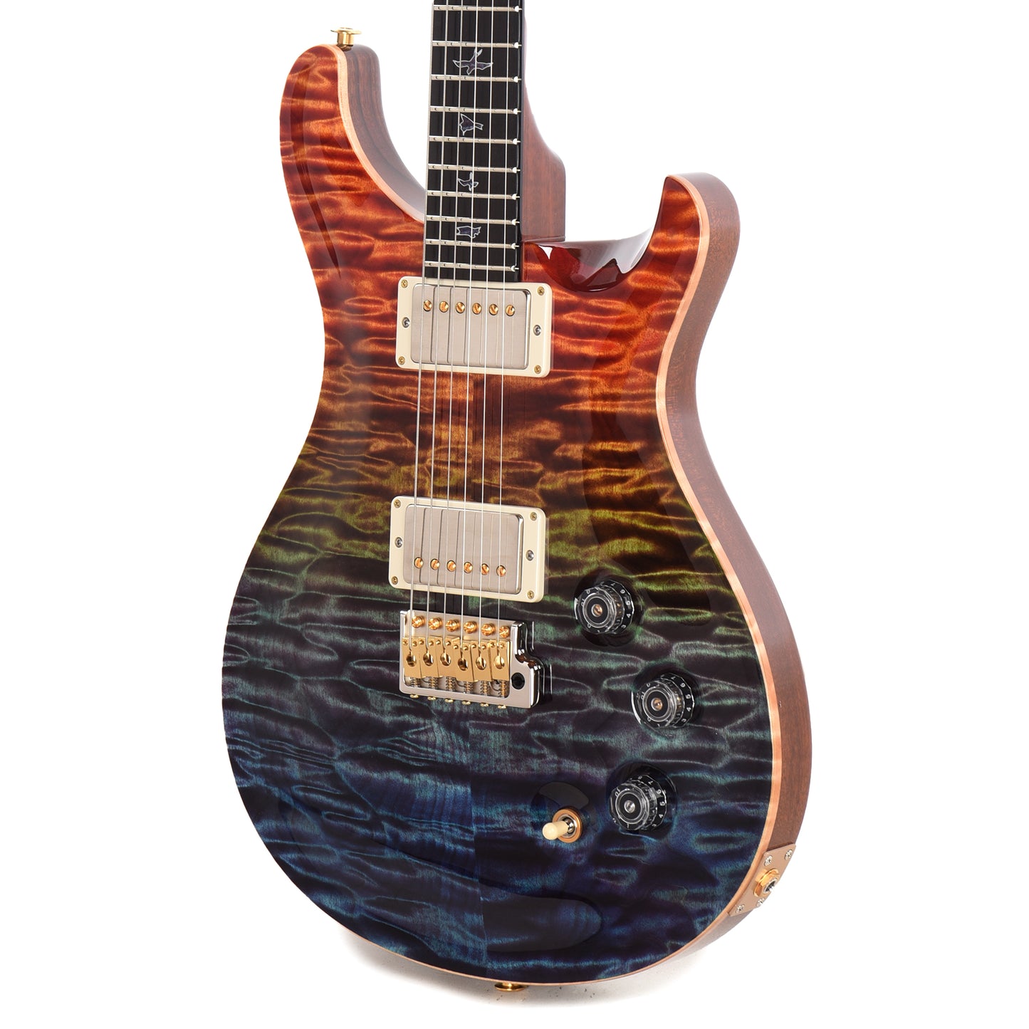 PRS Private Stock #11762 DGT Quilted Maple/African Mahogany Zombie Fade w/Stained Curly Maple Inlays & Tuners