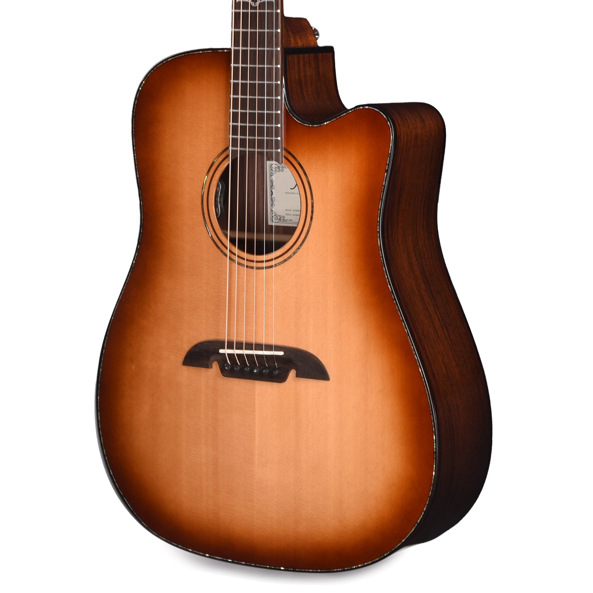 Alvarez MD70ce Custom Masterworks Dreadnought Solid AAA Sitka Spruce/Solid East Indian Rosewood Shadowburst