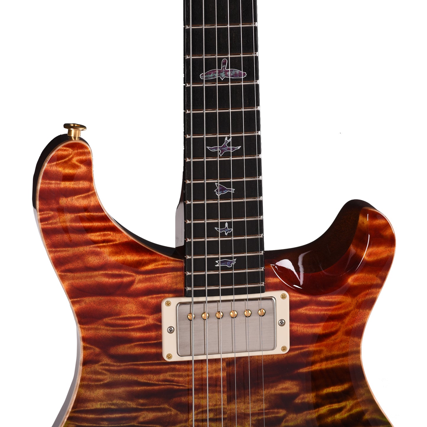PRS Private Stock #11762 DGT Quilted Maple/African Mahogany Zombie Fade w/Stained Curly Maple Inlays & Tuners