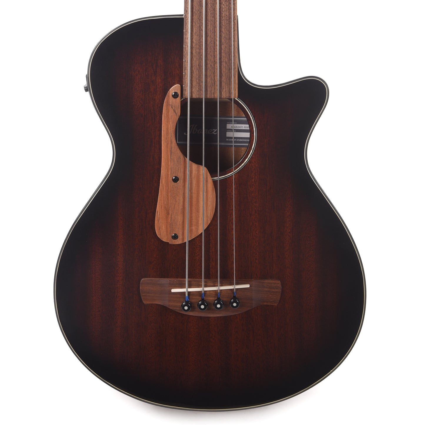 Ibanez AEGB24FEMHS Fretless Acoustic-Electric Bass Mahogany Sunburst High Gloss