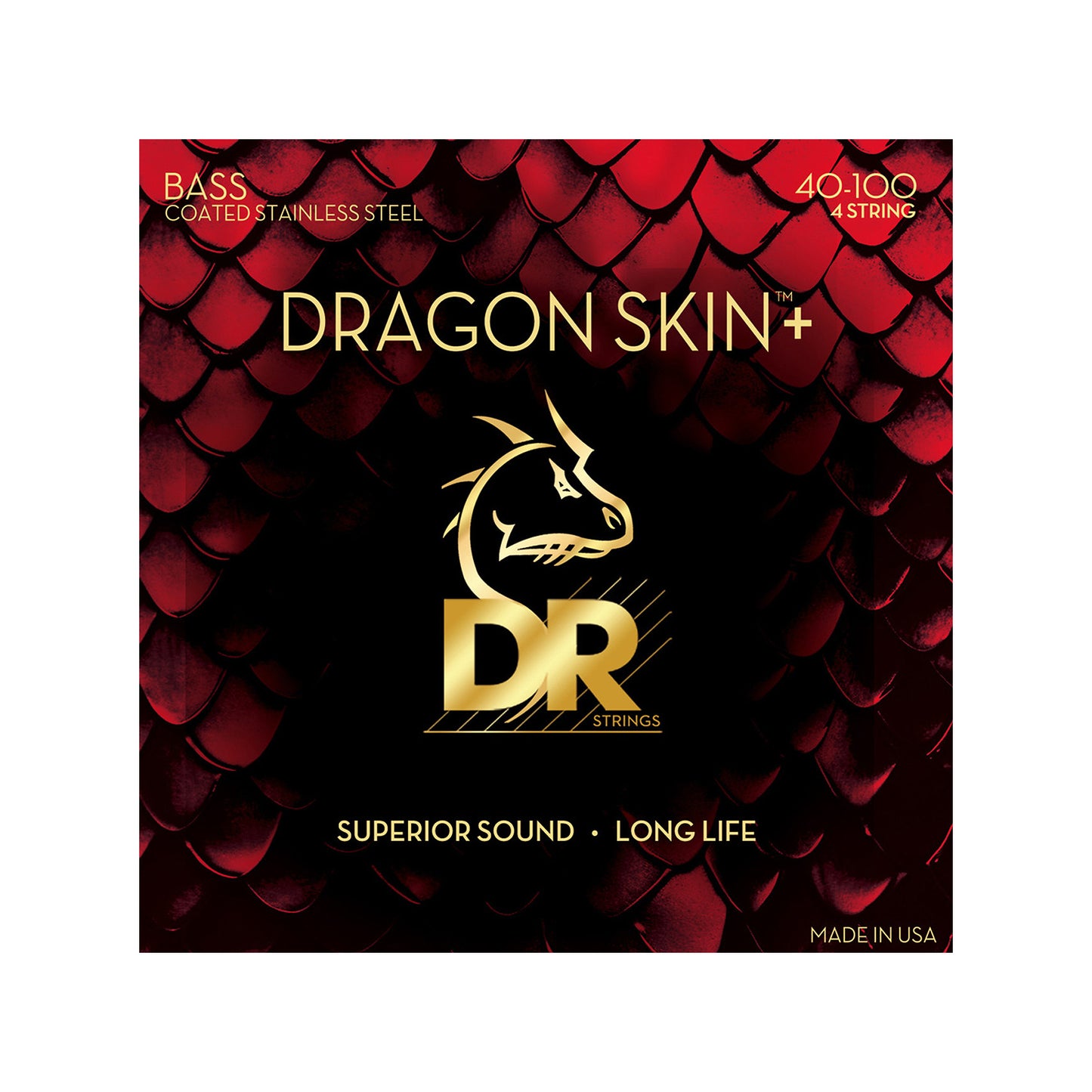 DR Strings DRAGON SKIN+ Stainless Steel Bass Strings Light 40-100