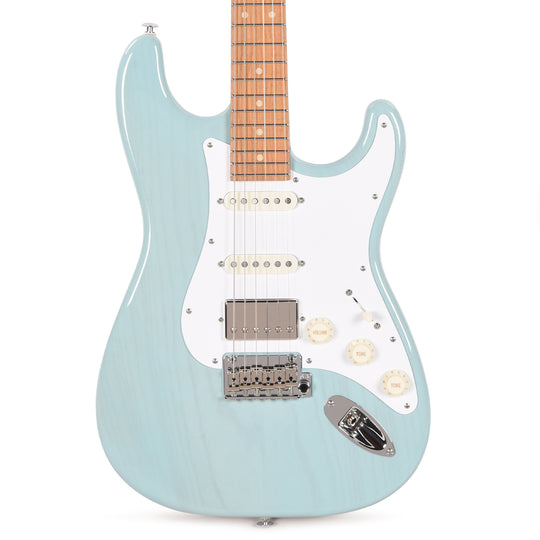 Suhr Custom Classic S Swamp Ash HSS Trans Daphne Blue w/Roasted Maple Neck